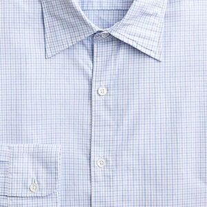 Men’s Size Medium 100% Cotton Checkered Blue and White Long Sleeve Button Down